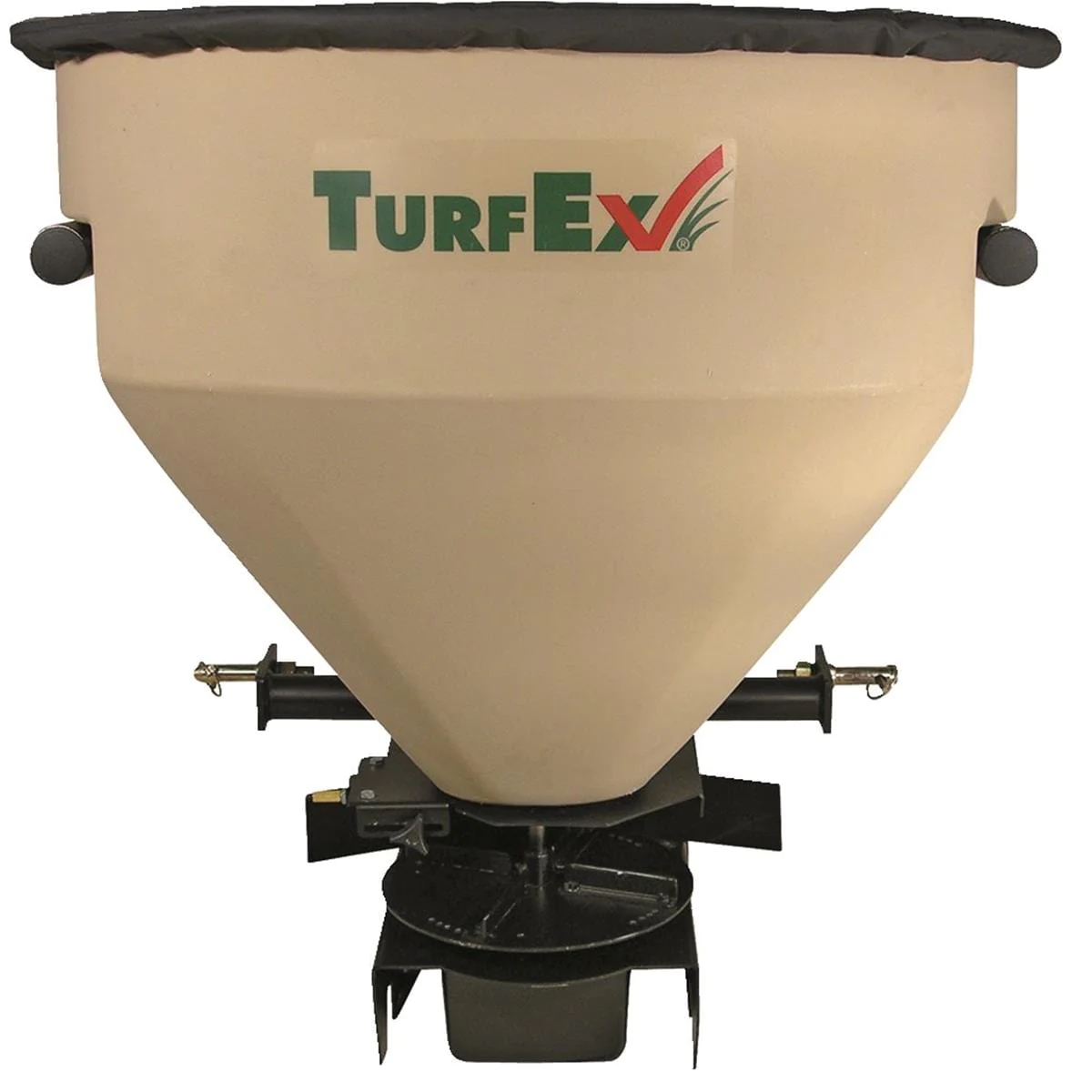 TURFEX Seed/Fertilizer Spreader: Seed and Fertilizer, 418 lb Capacity, Up to 30 ft, 3-Point Hitch