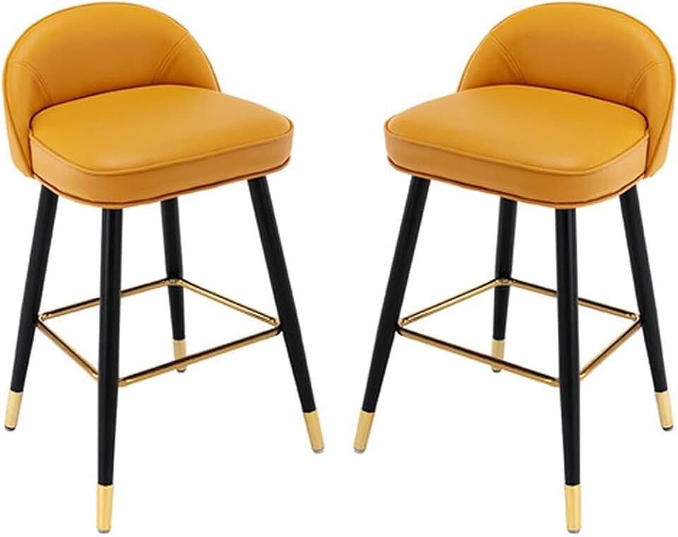 Dining Chairs Kitchen Chairs Soft Comfortable Durable Leisure Chair Industrial Pu Leather Chairs Fashionablenished Metal Legs Armless Chairs for Home Restaurant Cafe with Backrest Set of 2/One