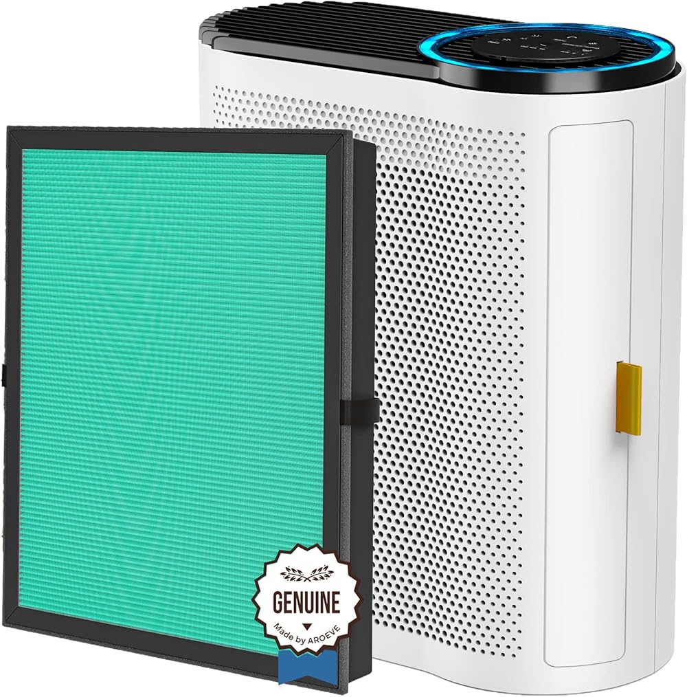 AROEVE Air Purifier for Home with Two Air Filter-Pet Dander Version(One Basic Version & One Basic Version) for Dust, Pet Dander, Smoke, Pollen