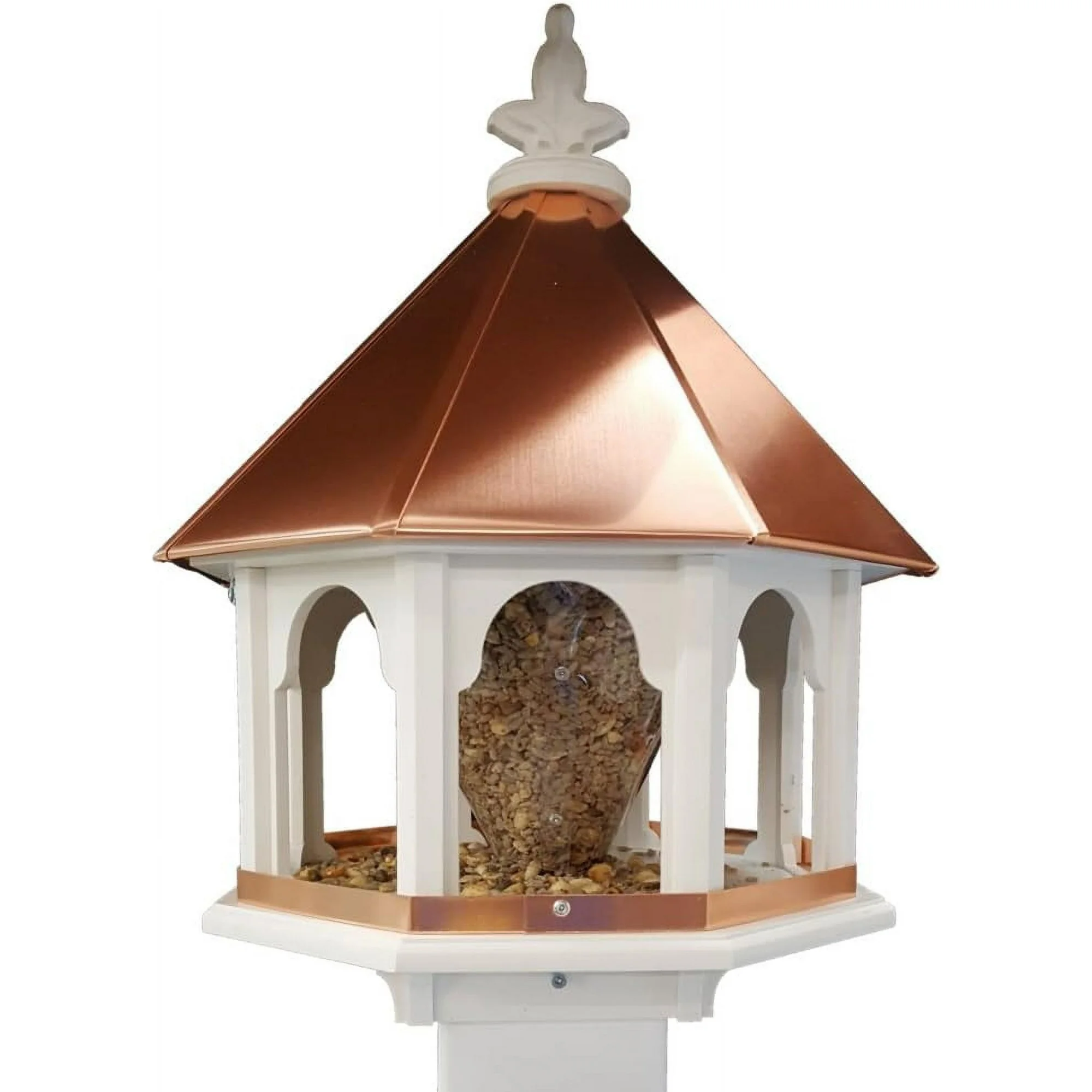 Octagon Wild Feeder Solid Cellular PVC Clear Copper Roof Made In The USA (SBF8C)