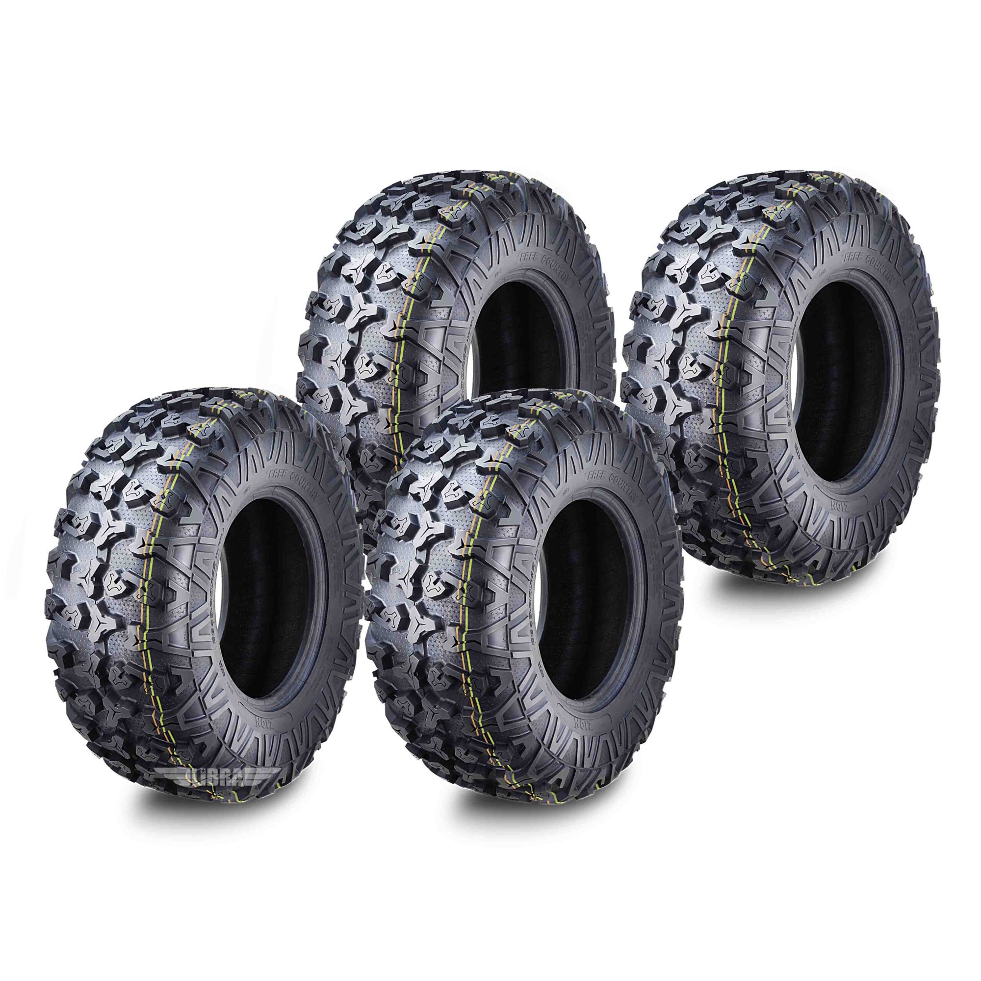Set 4 Premium Free Country ATV/UTV Tires 27x9-14 27x9x14 8PR w/Scuff Guard