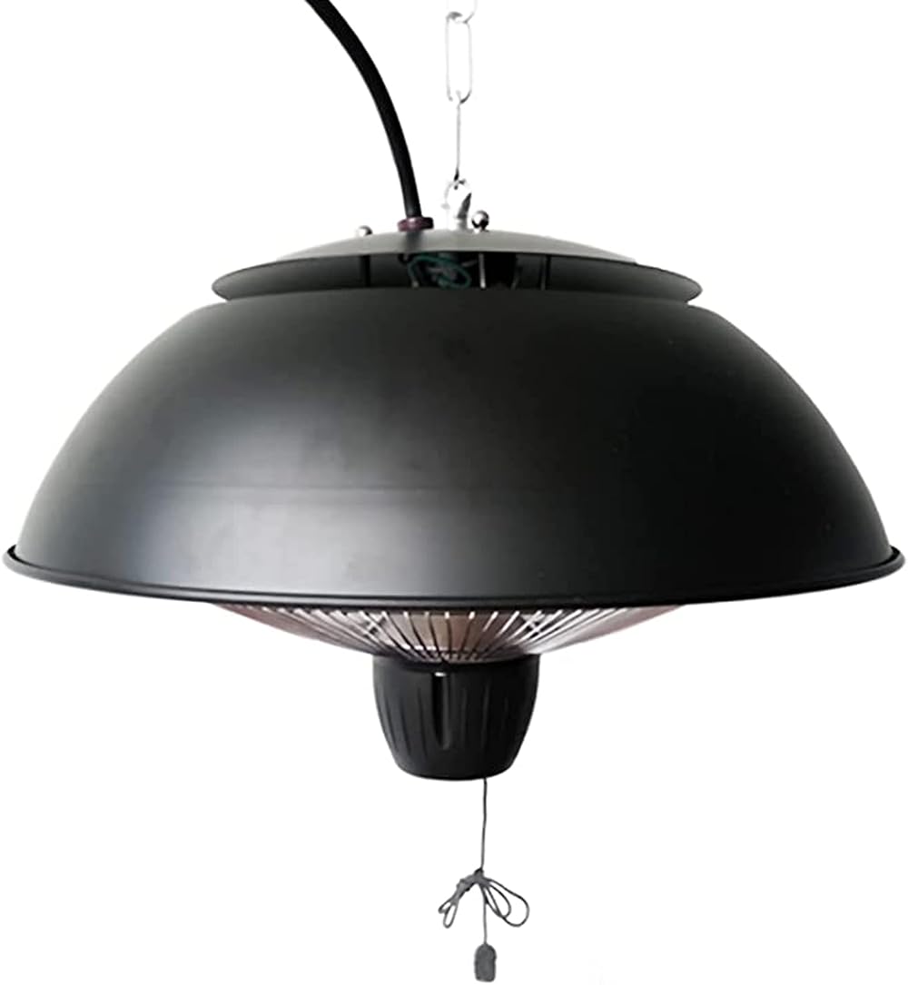 NaoSIn-Ni Electric Patio Heater, Outdoor Ceiling Mounted Heater 1500W with LED Light, Super Quiet, Instant Warm for Outdoor or Indoor Use