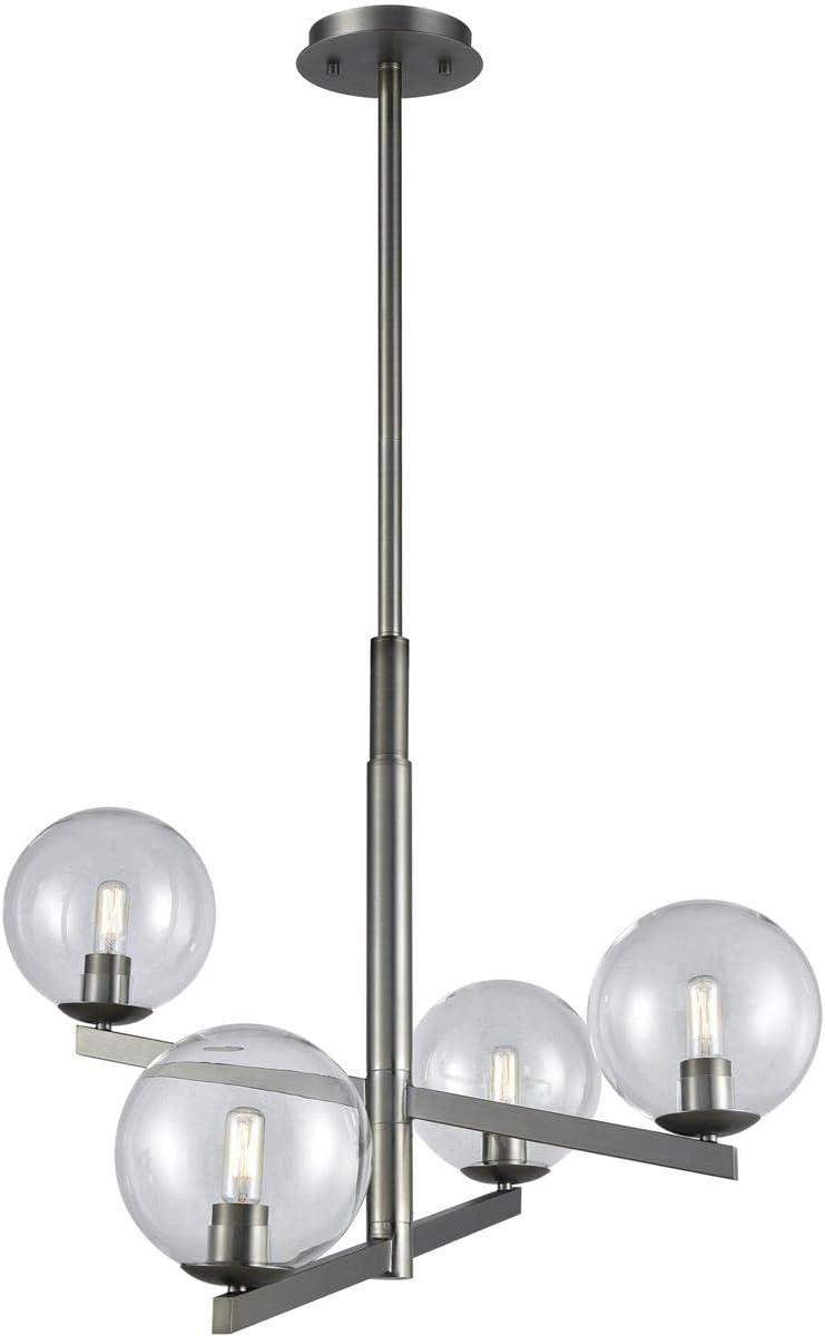 12181/4 Globes of Light 4 Brushed Black Nickel Chandelier