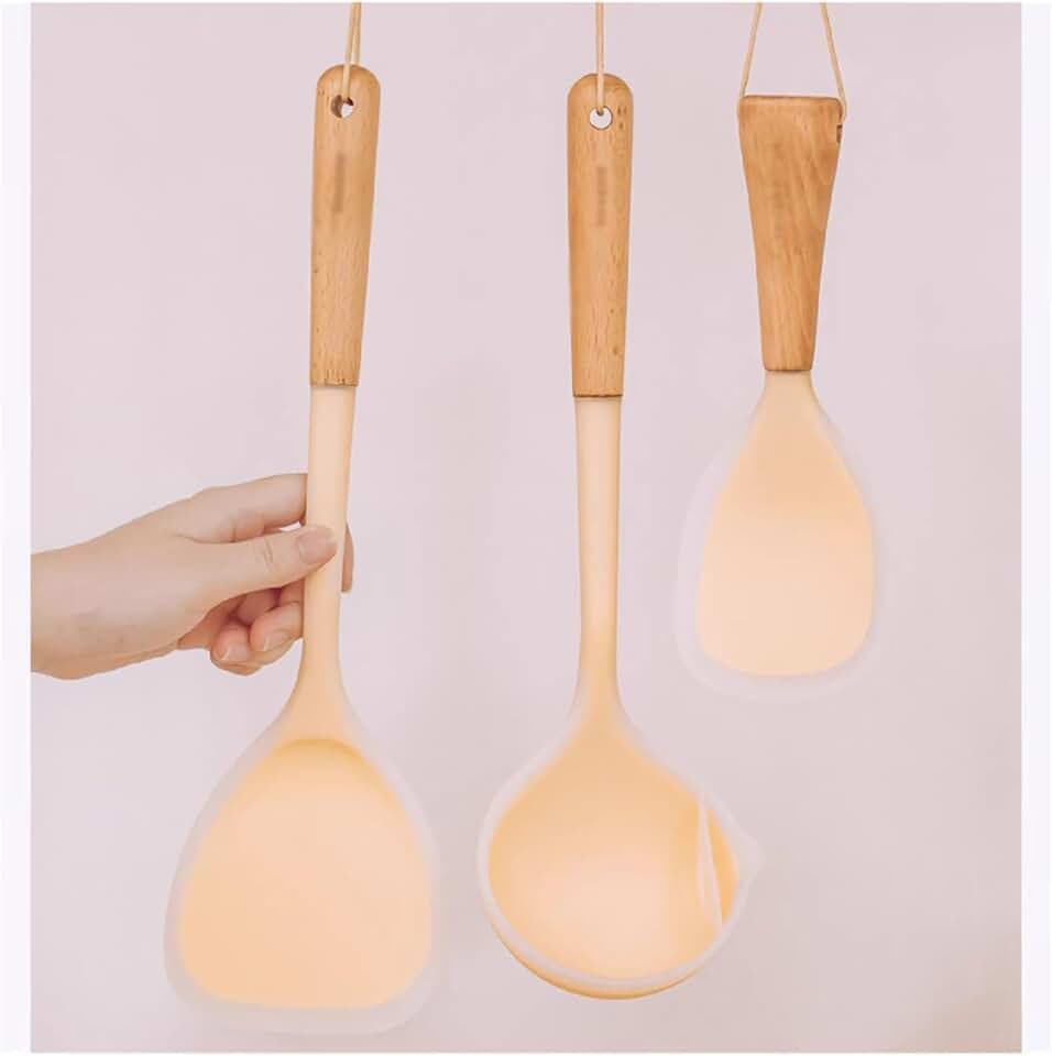 DFHBFG Kitchen Utensil Sets Non-Stick Long Shank Matter Mixture Shovel Dinnerware, 3 pieces