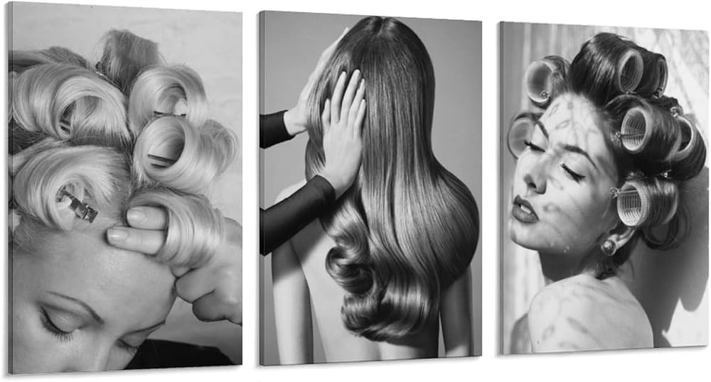 Modern Women's Hairstyle Design Curly Hair Beauty Barber Shop Beauty Salon Black And White Poster Modern Women's Hairstyle Design Curly Hair Beauty Barber Shop Beauty Salon Black And White Poster Mode