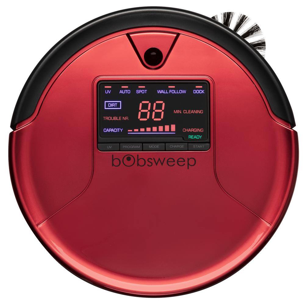 bObsweep WP460011RO PetHair Robotic Vacuum Cleaner and Mop with Auto Recharging Station, Large dustbin, Stair   Obstacle Detection in Rouge