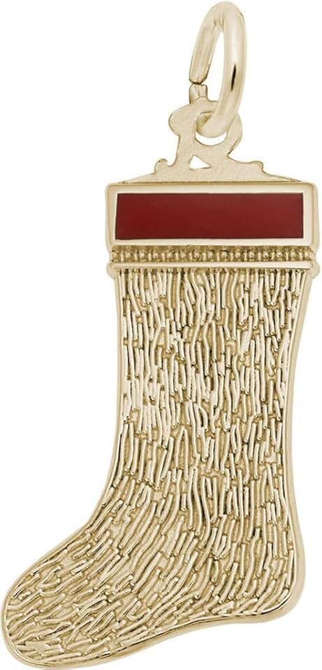 Rembrandt Christmas Stocking Charm w/Red Enamel