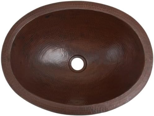 BO17 inch Hammermarc Oval Hammered Copper Sink for Master or Half Bath