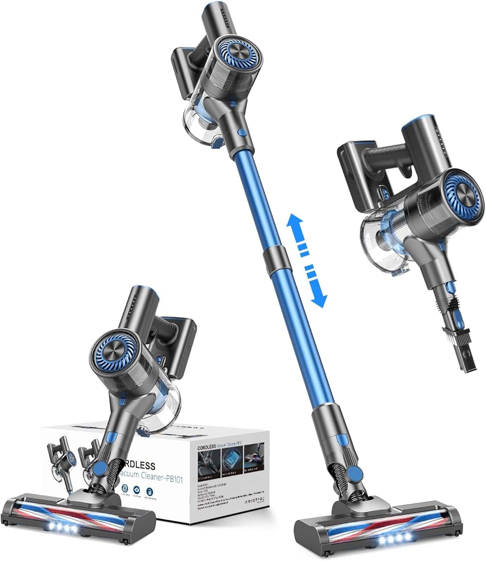 Vacuum Cleaners for Home, Cordless Vacuum Cleaner,Stick Vacuum Cleaner with High-Speed Brushless Motor, 2600mAh Powerful Lithium Batteries, 5 Stages High Efficiency Filtration, Up to 40 Mins Runtime