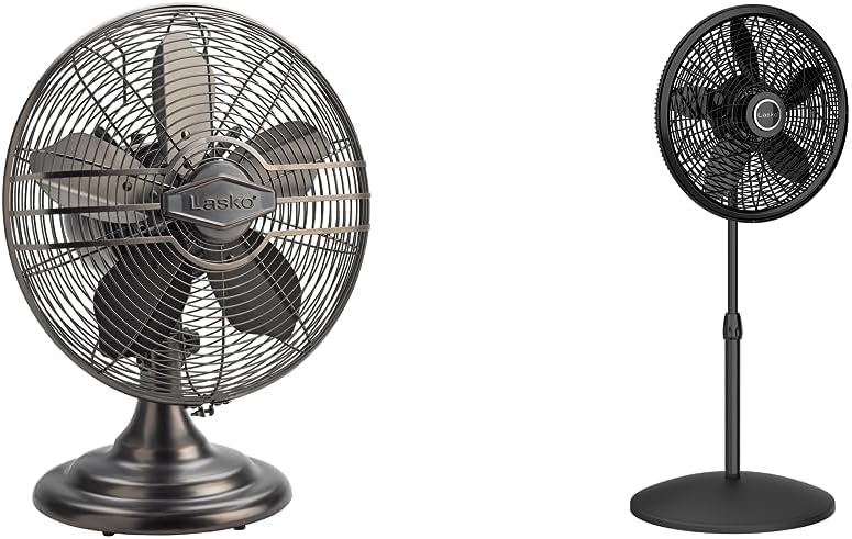 Lasko Oscillating Table Top Fan, Portable, 3 Quiet Speeds, for Bedroom, Kitchen and Office, 17
