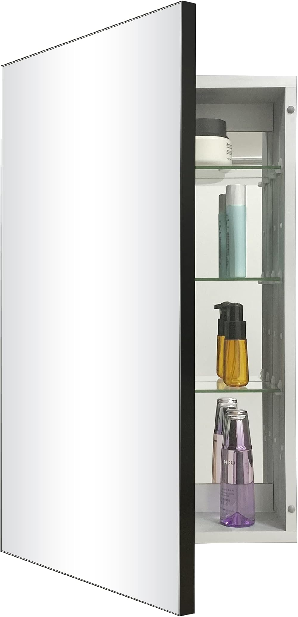 Aluminum Bathroom Medicine Cabinet 22x30 Inches Recess or Surface Mount Bathroom Mirror Cabinet for Bathroom Toilet Kitchen