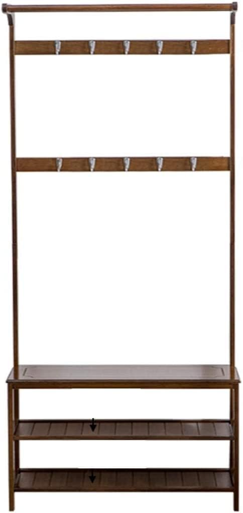 Shoe Storage Bench Entryway Hallway Furniture, Storage Benches Bedroom Bedside Storage Cabinet Shoe Stool Cloakroom Hanger Shoe Cabinet Living Room Clothes Rack Floor Shoe Rack(Brown,50*31*170 cm)