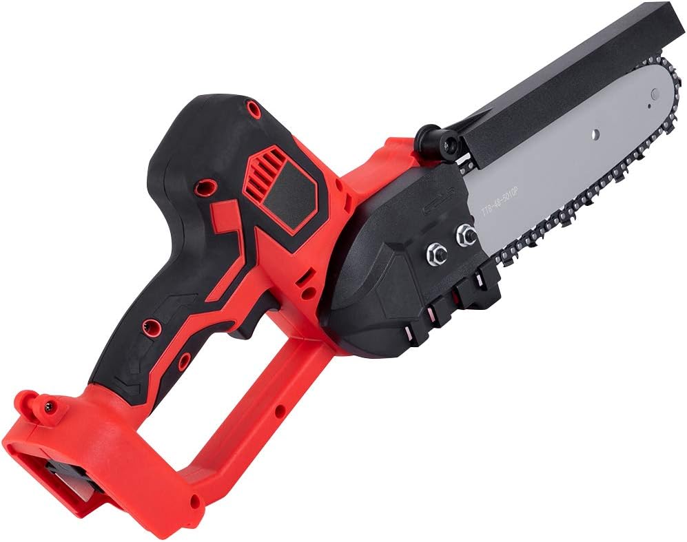 Handheld Cordless Chainsaw, 8 Inch 1200W Electric Saw Chainsaw, Wood Cutters, Bracket Brushless Motor, 18V Battery 500R/Min, Chain Saw Power Tool