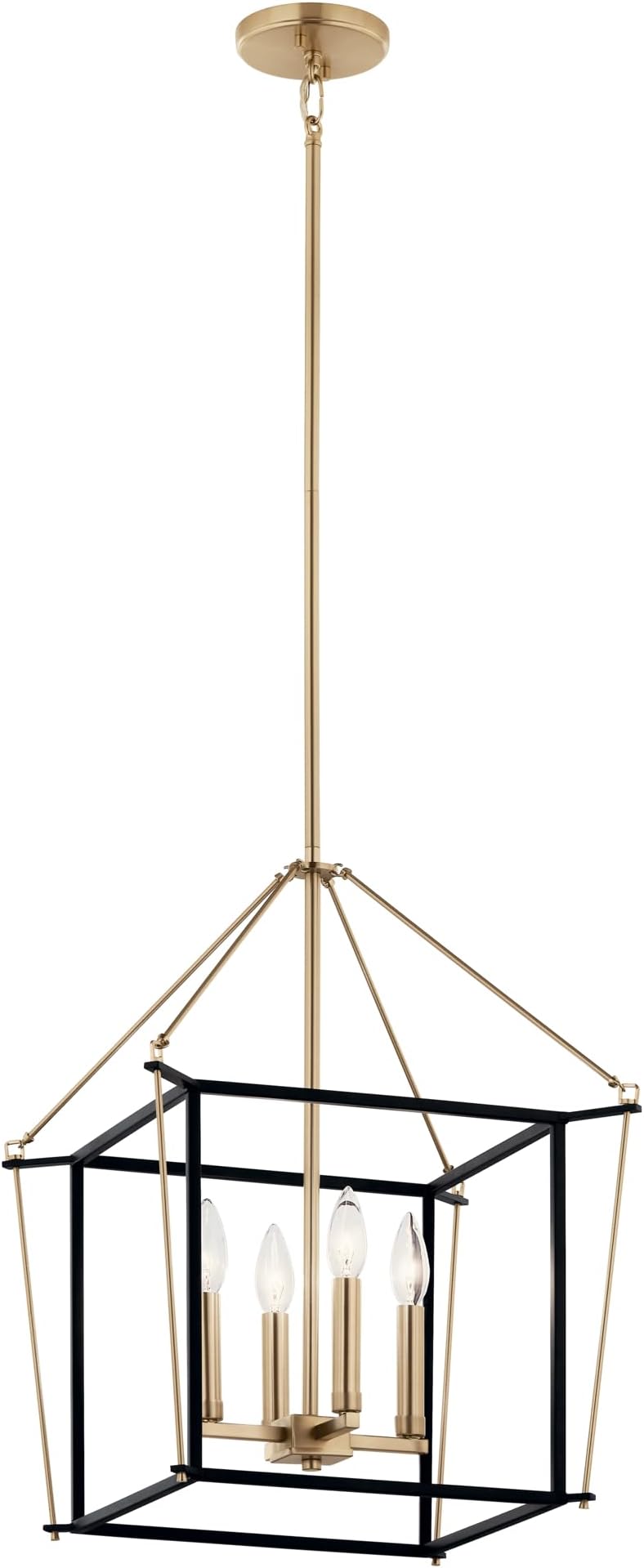 KICHLER Eisley 4-Light Foyer Pendant, Soft Modern Light in Champagne Bronze and Black, Sloped Ceiling Compatible, for Hallway, Laundry or Mud Room, Kitchen or Bar (21.25