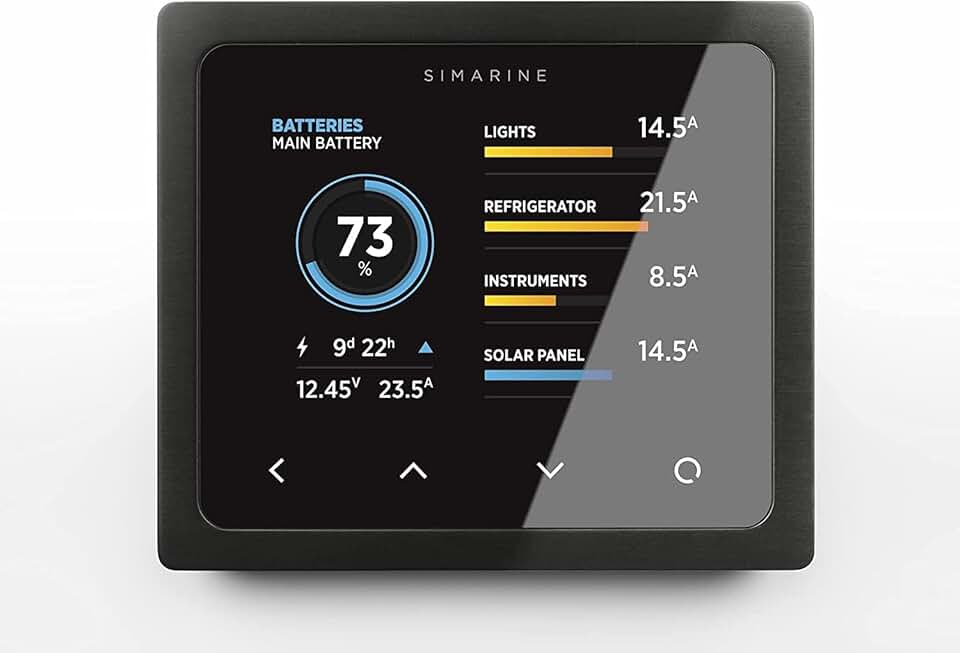 Pico Blue Battery Monitor System Set, Multi-Voltage, Lead Acid & Lithium Battery Compatible, Tank Monitoring, Shunt 500 A, Load & Solar Monitoring, 2 Alarm Signal Relays (Panel-Mount, Black)