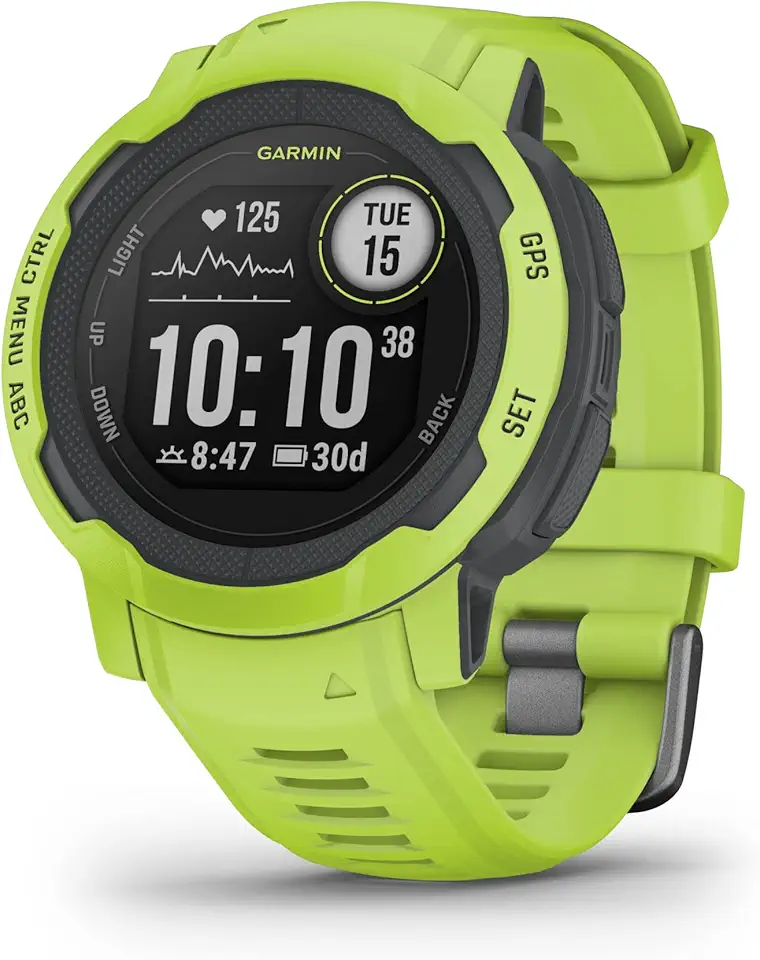Garmin Instinct 2, Rugged GPS Outdoor Watch, Multi-GNSS Support, Tracback Routing, Electric Lime