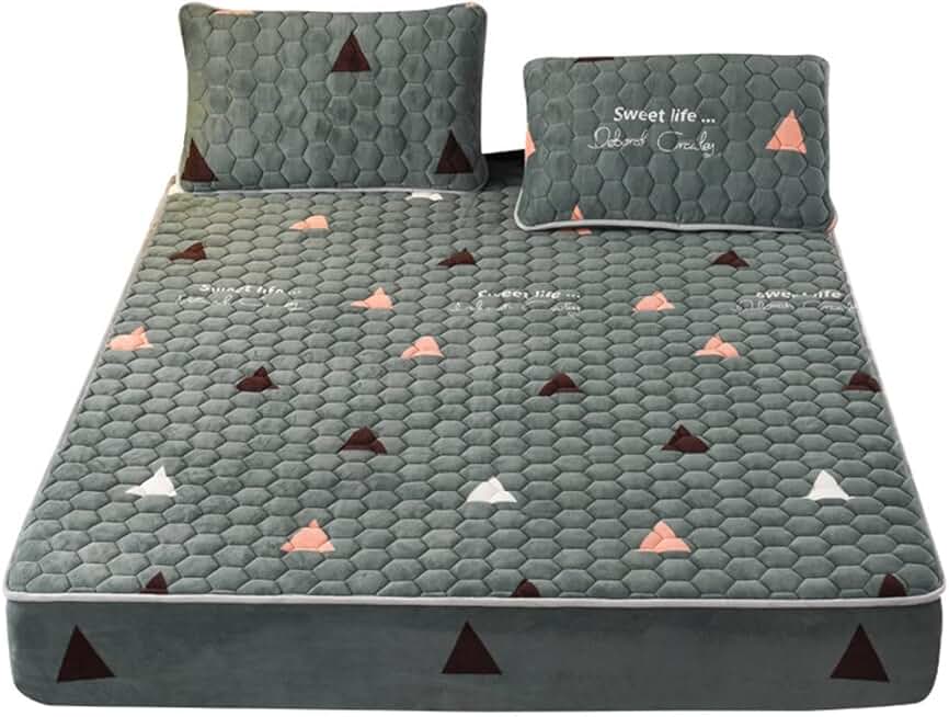 Crystal Pile Clip Cotton Bed Hat Autumn and Winter Thickened Coral Pile Bedspread Bed Cover Three-Piece Set(200 * 220CM)