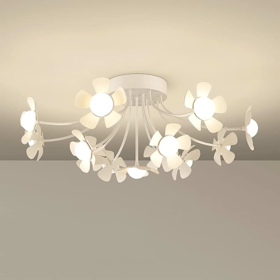 Ceiling Light Modern Flush Mount Ceiling Lamp Acrylic Lampshade Chandelier Bedroom Kitchen Living Room Interior Decorative Lighting Fixture, 13-Heads/22.83X9.05In/64W/White