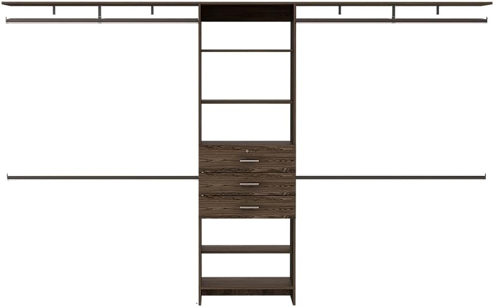 Closet System Pittsburg, Bedroom, Dark Walnut