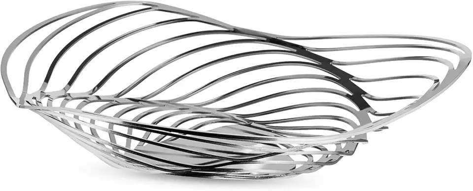 Alessi ACO03 Trinity - Design Fruit Bowl, 18/10 Stainless Steel, Medium, Mirror Polished