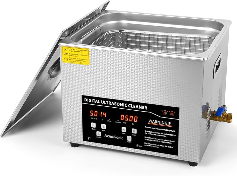 Ultrasonic Cleaner 15L Digital Ultrasonic Parts Cleaner with Timer 40kHz SUS 304 Stainless Steel Lab Sonic Cleaner for Professional Tools,Metal Parts,Jewelry,Eyeglasses