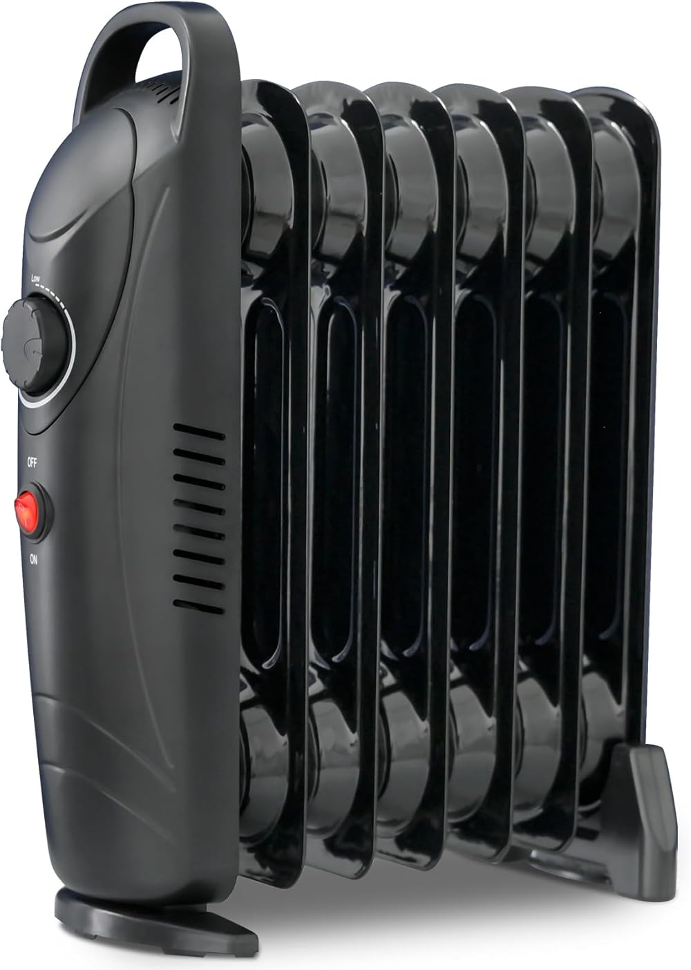 LifePlus Oil Filled Heater, 700W Portable Radiant Space Heater with Adjustable Thermostat, Electric Small Quiet Heater with Overheat Protection for Room Indoor Office, Black