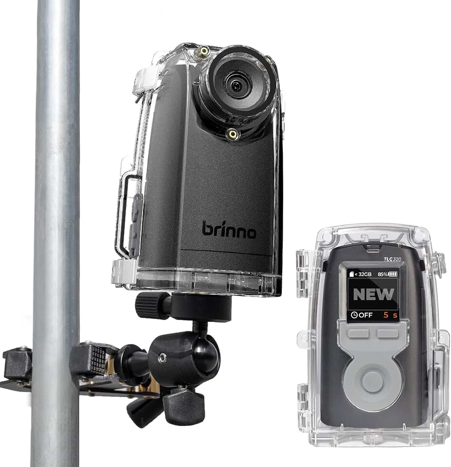 Brinno Time Lapse Camera BCC300-C Bundle, Outdoor Construction Jobsite Plant Weather | HDR FHD1080P Timelapse Camera LCD Screen | Extended Battery Life IPX4 Water-Resistant Housing and Clamp