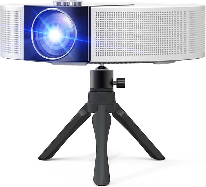 🎬 2024 Premium 4K Mini Projector with FREE Tripod | 20000L Native 1080P | 5G WiFi, Bluetooth | Portable FHD Projector for Smartphone/HDMI/Laptop/TV Stick/PS4, Outdoor Projector for Home Theater Movie