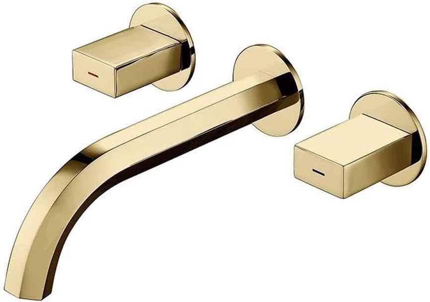 Basin Faucet Hidden Into The Wall Wash Basin Faucet Double Copper Hot and Cold Water Faucet