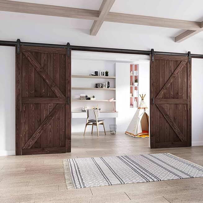 42 Double Brown Barn Door with 14 ft Hardware Included (84 barn Door)
