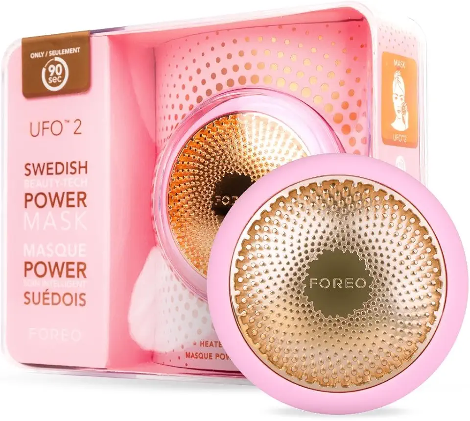 FOREO UFO 2 Red Light Therapy for Face - Anti Aging Face Moisturizer and Dark Spot Remover - for Deep Facial Hydration - Full LED Spectrum - Fuchsia
