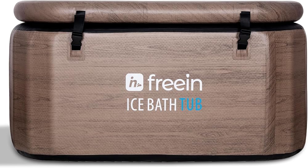 Freein Inflatable Portable Ice Bath Pod Foldable Freestanding Bathtub With Top Lid 62