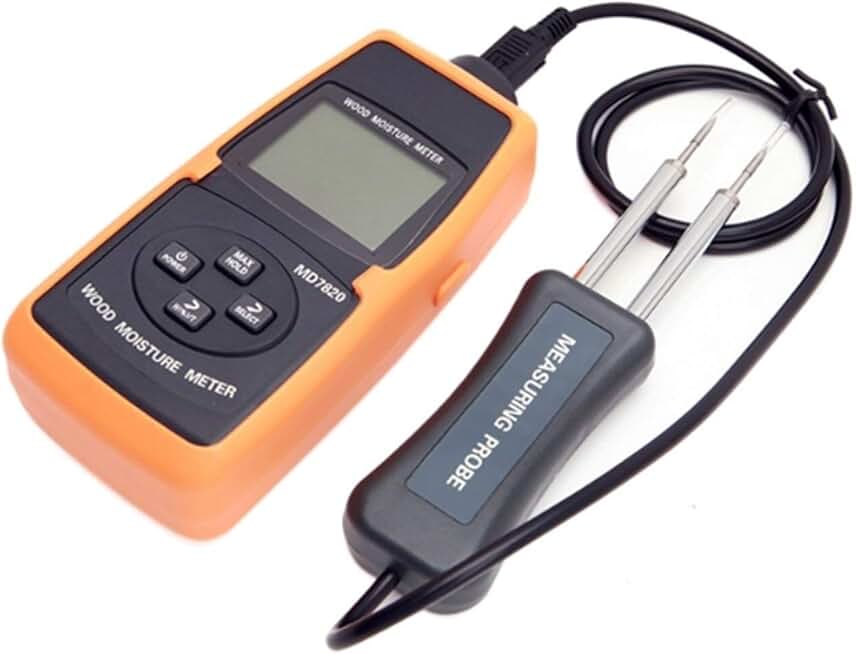 LCD Digital Wood Moisture Meter 2%-60% Tree Timber Wood Bamboo Paper Water Contain Level Temperature Measure Tools MD7820 Electronic Testing Equipment Digital Sound Level Meter