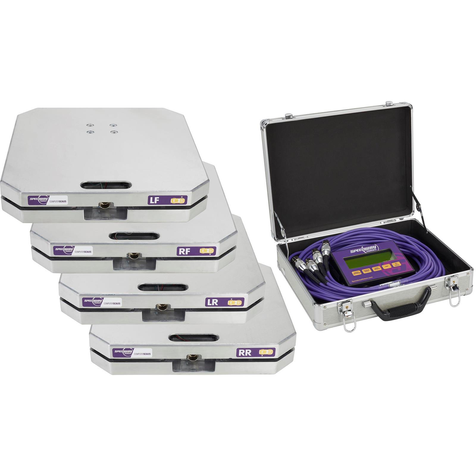 1 Weigh Electronic Race Car Scale System: 6,000 LB Capacity, Corner Weight, Cross Weight & LR Bite, 15x15 Inch Pads, LCD Display, Portable Case, Racing Computer Wheel Scale