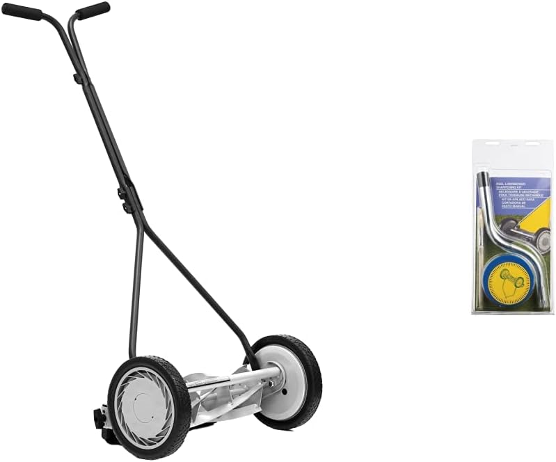 Great States 415-16 16-Inch Reel Mower Standard Full Feature Lawn Mower with T-Style Handle and Heat Treated Blades | American Lawn Mower Company SK-1 Reel Lawn Mower, Compound Sharpening Kit