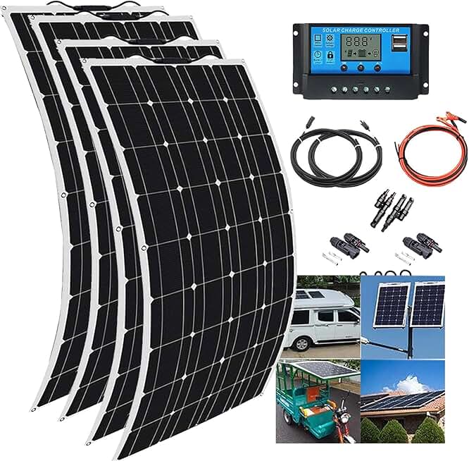 Monocrystalline Solar Photovoltaic Panel(110w/220w/330w/440w),40a Charge Controller, 12v Battery Energy Charging, For Garden, Shed, Boat, Car, House,440w