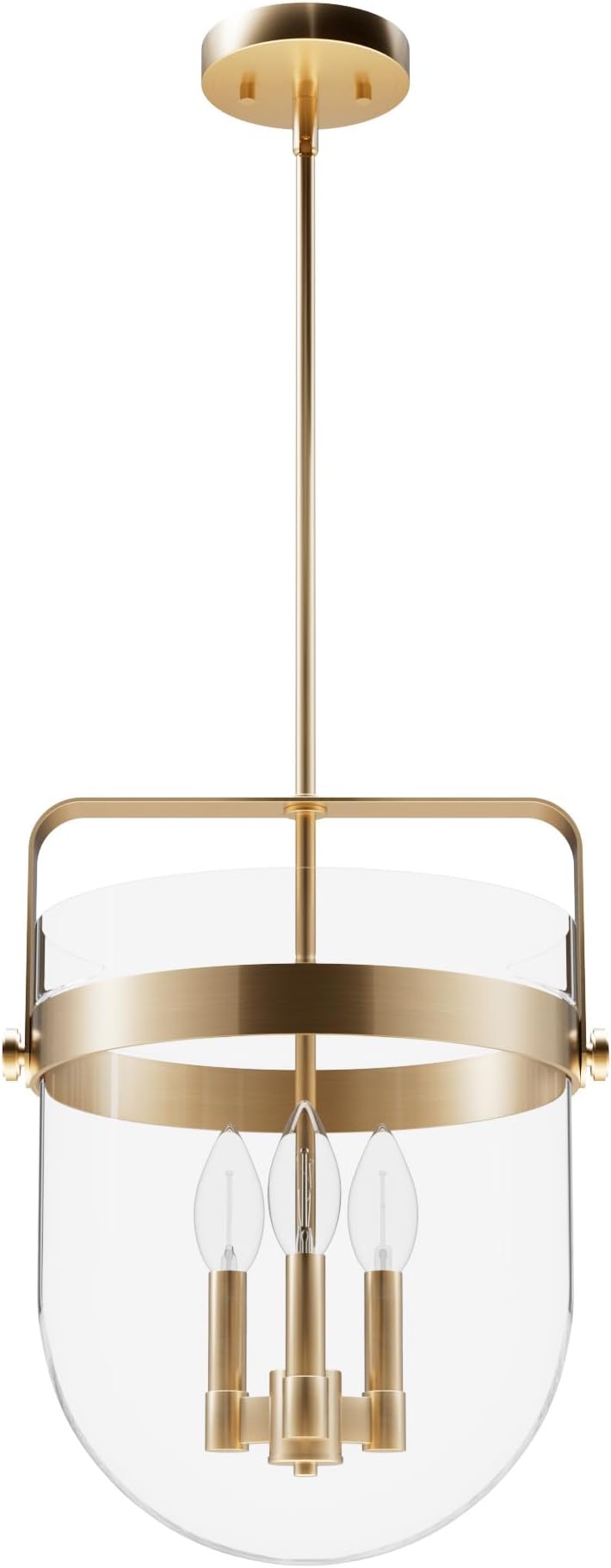 Hunter - Karloff 3-light Alturas Gold, Medium Size Pendant Light, Dimmable, Casual Style, Urn Shaped, for Bedrooms, Kitchens, Dining, Living Rooms - 19831