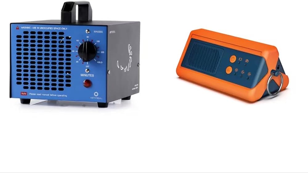 Airthereal Bundle | MA5000 Ozone Generator with 5,000mg/h and PA1K-GO Portable Ozone Generator 1,000 mg/h Odor Remover O3 Machine