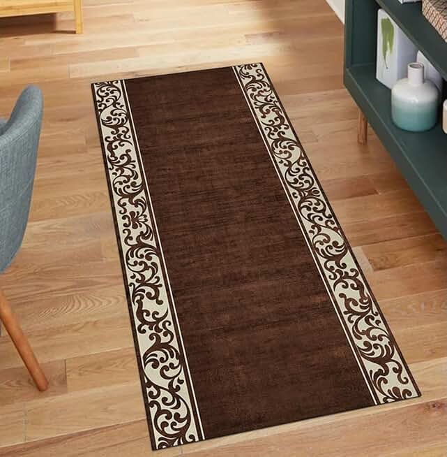 Runners Carpet for Hallway Kitchen Brown Non Slip 3'x25' Vintage Home Decor Non Slip Washable Runners for Corridor Hallway