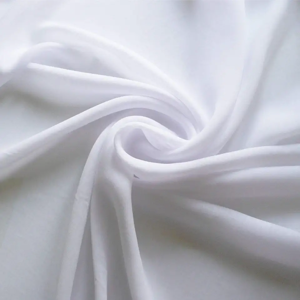 Stylish FABRIC White Solid Color Sheer Chiffon Fabric by The Bolt (Wholesale Price), 58