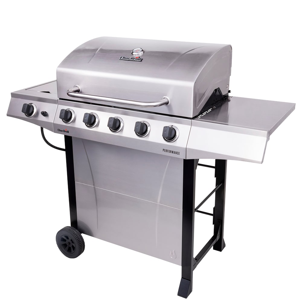 Char-Broil Performance Series Silver 5-Burner Liquid Propane Gas Grill with 1 Side Burner