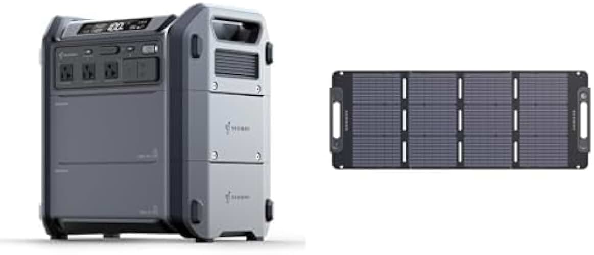 Segway Portable Power Station Cube 2000 with 2048Wh Battery and 100W Solar Panel Charger
