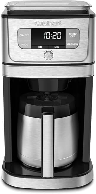 Cuisinart DGB-850 Burr Grind & Brew 10-Cup Coffeemaker with Thermal Carafe, Black/Stainless Steel, Silver