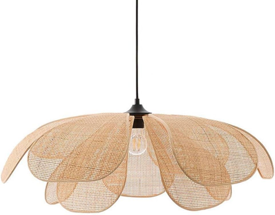 Bohemian Style Chandeliers Bamboo Pendant Light Rattan Light Weaving Lamp Shade Decorative Wicker Hanging Light Ceiling Lighting for Dining Table Kitchen Island Sink Restaurant Bedroom