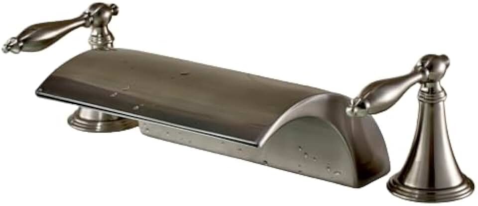 Palermo Deck Mounted Brushed Nickel Double Handled Bathtub Faucet