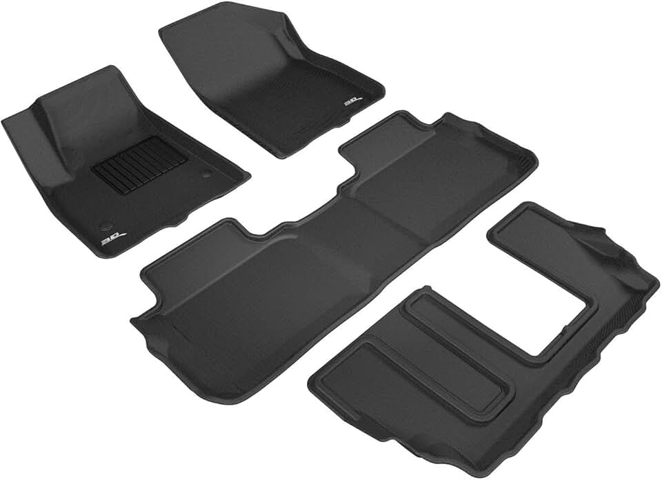3D MAXpider Custom Fit KAGU Floor Mat (BLACK) Compatible with GMC ACADIA 2017-2023 - Full Set