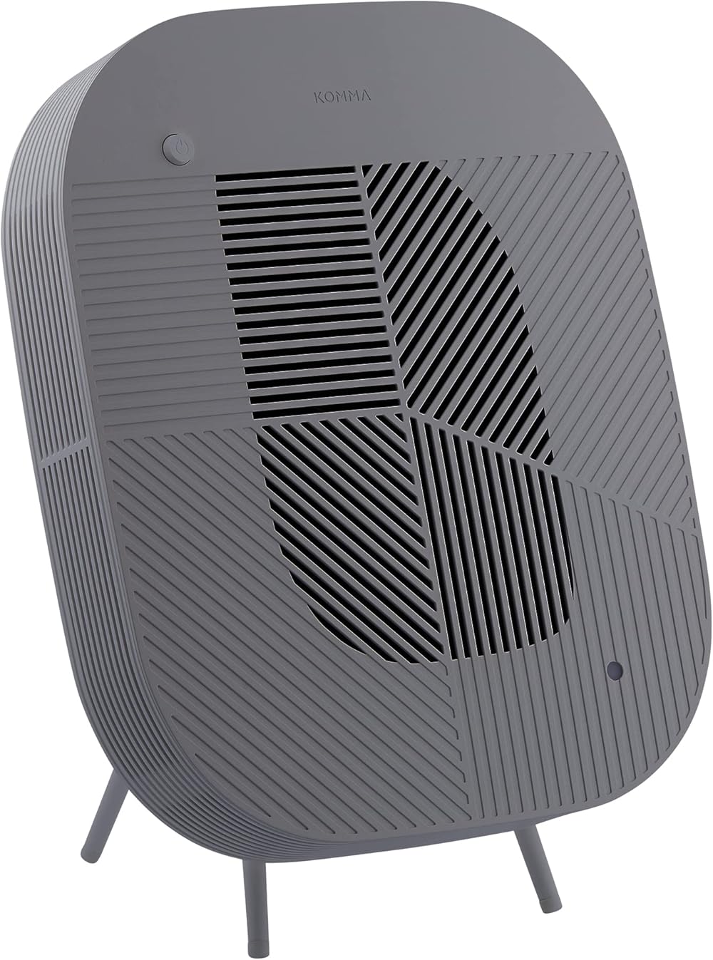 KOMMA Lov Air Purifier for Bedroom, 3.1 inch Slim Wall mount & Stylish Standing type, Hepa Filter Air Cleaner, Remove Fine Dust, Smoke. (Light Charcoal with with Cradle)