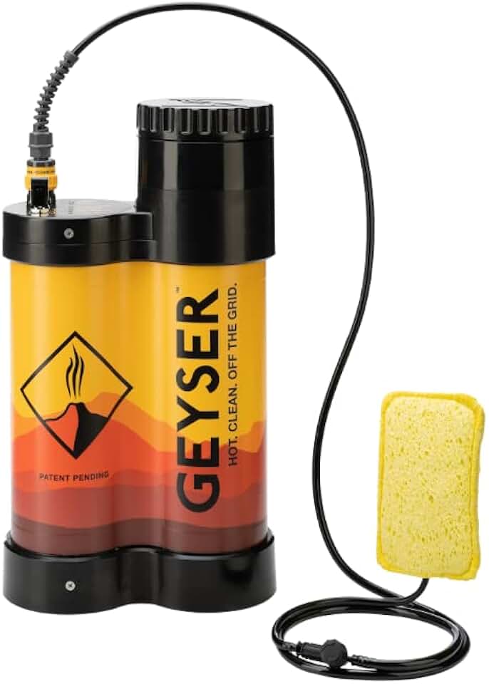 Geyser System Portable Shower & Cleaning Kit with Optional Electric Heater for Camping, Overlanding, & Outdoor Recreation