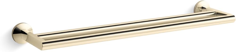 KOHLER 78375-AF Components Double Towel Bar, Vibrant French Gold