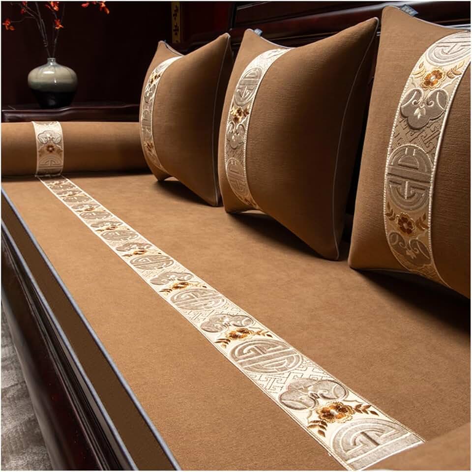 Sofa Cushion Four Seasons Universal Chinese Sofa Cover Bed Cushion Cushion is Not Easy to Slip Cover Cloth(50 * 155 * 5cm)